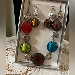 NWOT Boho necklace with matching earrings